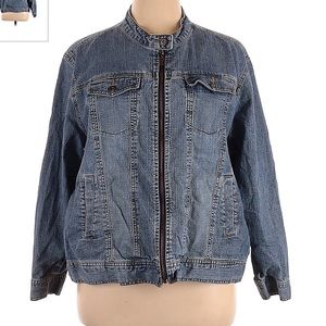 Vintage Star Blue Denim Moto Jacket - image 1